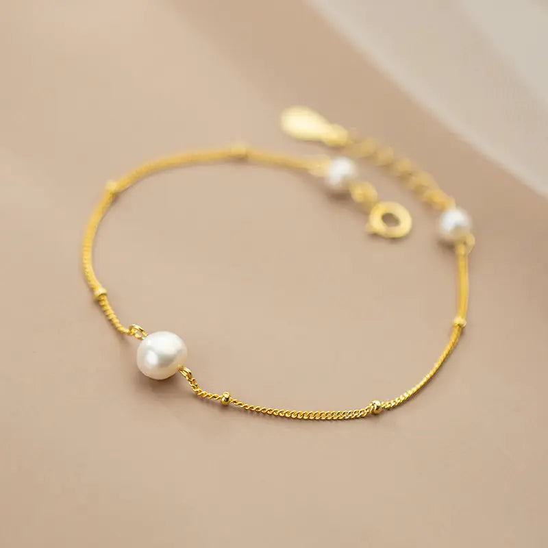 Korean Simple Spacing Pearl Bracelet